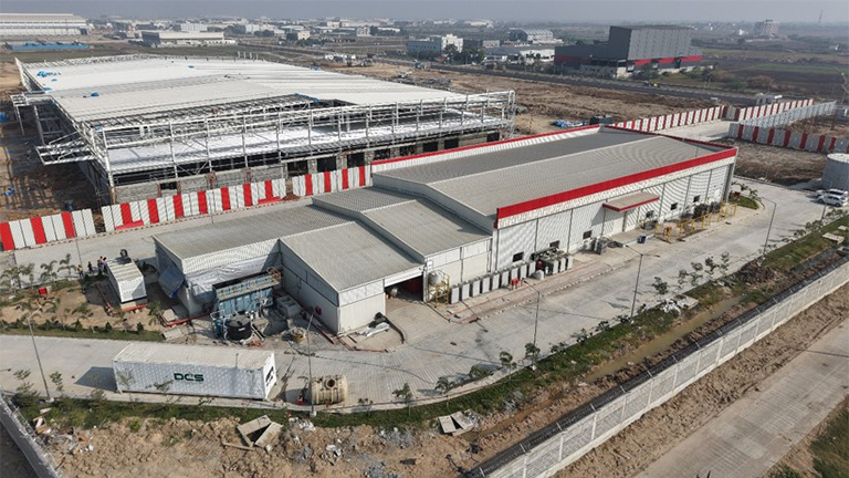 建設途中のKaynes半導体後工程工場（空中写真）